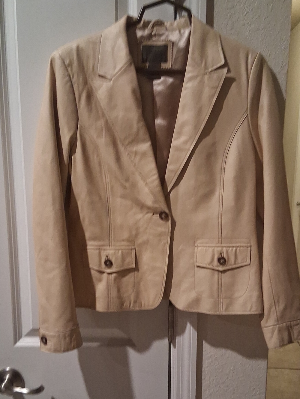 JohnPaulRichard Beige Leather Blazer